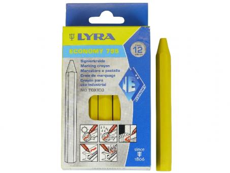 LYRA 795 Signierkreide, 11 mm, 12 Stück gelb